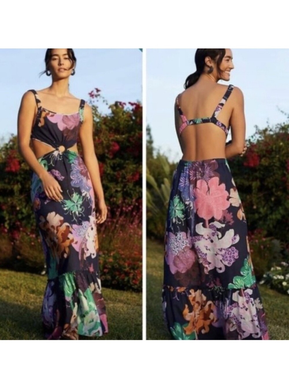 Anthropologie Maeve NWT Floral Cutout Maxi Dress
